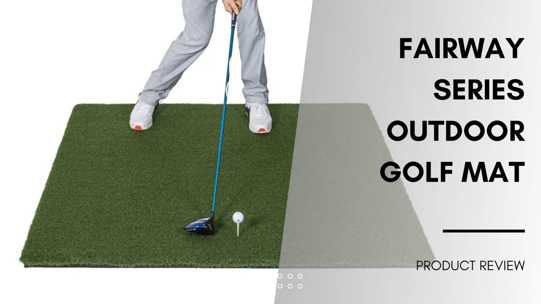 golfer using the fairway series golf hitting mat