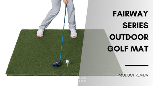 golfer using the fairway series golf hitting mat